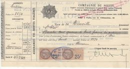 1487 QUITTANCE FACTURE Assurance Compagnie Du Soleil  1928  MESTHE 32 Lectoure Fleurance St Clar Gers   Timbre Fiscal - Banque & Assurance