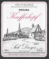 ALSACE - Riesling Kaefferkopf 1999 - Sick-Dreyer à Ammerschwihr (état Neuf) - Riesling