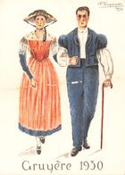 Gruyère 1930 - Costume Armailli Illustration P. Dupasquier (10 X 15 Cm) - Autres & Non Classés