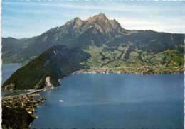 Blick Von Fürigen Auf Hergiswil Mit Pilatus (4379) * 8. 7. 1969 - Hergiswil