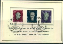 1958, Gedenkstätte Buchenwald, Blockausgabe Mit Sonderstempel - Oblitérés