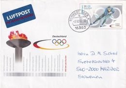 Germany 2002 Air Mail Postal Stationery Cover: Winter Olympic Games Salt Lake City; Winter Olympic Host Cities From 1924 - Hiver 2002: Salt Lake City