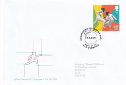 United Kingdom UK 2012 Cover; Olympic Games London Fechten; Escrime, Fencing Stamp And Official Pictogram; - Summer 2012: London