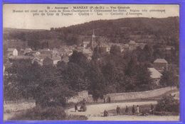 Carte Postale 63. Manzat Sur La Route De Riom Chatelguyon Chateauneuf Et Tazenat  Très Beau Plan - Manzat