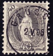 1894 40 Rp Grau Abart Gemäss Attest Mit Deutlichem Schmitzdruck (Doppeldruck)  Stempel Von Grüsch. - Unused Stamps