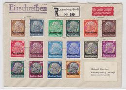 Dt.Besetzung Luxemburg R-Brief Mit Satzfrankatur+AKs - Ocupación 1938 – 45