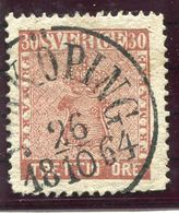 SWEDEN 1858 30 öre Red-brown, Fine Used. SG 10, Michel 11a - Usados