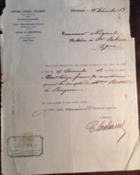 Accusé Réception Fonds Du Comptoir National D'Escompte Bergerac,1913, Destiné Au Notaire De Ste Sabine, 24, Dordogne , - Banca & Assicurazione