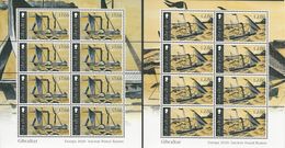 GIBRALTAR  - EUROPA 2020 - "ANTIGUAS RUTAS POSTALES - ANCIENT POSTAL ROUTES" -  TWO SHEETS Of 8 STAMPS MINT - 2020