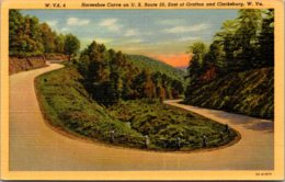 West Virginia Horseshoe Curve On U S Route 50 East Of Grafton And Clarksburg Curteich - Clarksburg