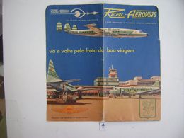 REAL AEROVIAS DO BRASIL (BRAZIL), PASSAGE + FOLDER , AIRPLANE CONSTELLATION IN THE STATE - Mundo