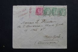 INDE - Enveloppe Commerciale De Pondichery Pour New York En 1907, Affranchissement Plaisant - L 62667 - 1902-11 King Edward VII