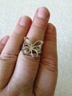 Silver Tone Butterfly Ring - Bagues