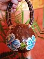 Handbag/Purse  Ball  Vietnam Real Coconut Shell Painted Hibiscus Flower - Otros & Sin Clasificación