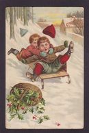 CPA Luge Sport D'hiver Illustrateur Sport De Neige Fantaisie Circulé - Humorous Cards