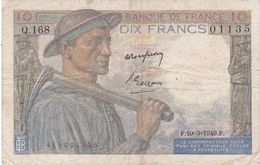 Billet De 10 Francs MINEUR - 10.3.1949 - Q.168 - 10 F 1941-1949 ''Mineur''