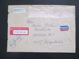 USA USPS 1982 Registered Mail Red Bank New Jersey Stempel Air Mail Facility JFK Jamaica NY - Brieven En Documenten