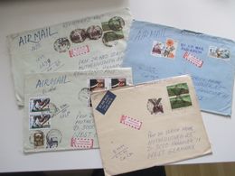 Indien Um 1989 Aufkleber Einschreiben Aus Dem Ausland By Air Mail / Luftpost Alle Nach Hannover Gelaufen! - Cartas & Documentos