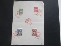 Tschechoslowakei 1935 Geburtstag Präsidet Masaryk Nr. 332 - 335 Mit Rotem Stempel 7.3.35 Zvolen - Briefe U. Dokumente