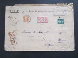 Frankreich 1916 UTE Einschreiben Vichy No 694 MiF Frankiert Mit Napoleon III. Nr. 22 Unbeanstandet ?! - Lettres & Documents