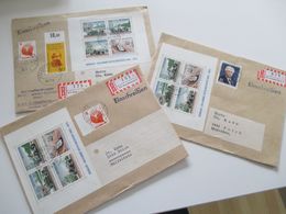 Berlin 1971 / 72 Block 3 Avus Rennen MiF 3 Belege MiF Als Einschreiben Aus Aschaffenburg Nach Polch Gesendet - Cartas & Documentos