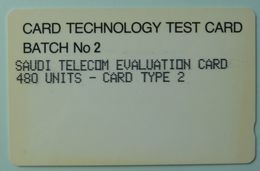 SAUDI ARABIA - Test - Batch No 2 - Evaluation Card - 480 Units - Card Type 2 - 1SAUC - Used - Arabia Saudita