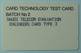 SAUDI ARABIA - Test - Batch No 2 - Evaluation Engineers Card - Type 3 - 1SAUA - Used - Arabia Saudita