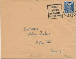LETTRE OBLITERATION DAGUIN " MURAT -TOURISME - LE CANTAL -LE PUY - MARY "1952 " - Mechanical Postmarks (Other)