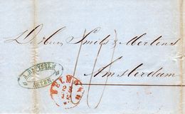 23 12 1856  Volledige Brief Met Langstempel ASTEN Via HELMOND Naar Amsterdam - Marcofilia