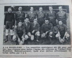 LA MADELEINE    Les Conseillers Municipaux Jouent Au Foot équipe Vétérans - La Madeleine