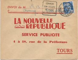 LETTRE OBLITERATION DAGUIN " CORMERY-SON ABBAYE -SA PECHE -SES MACARONS -INDRE ET LOIRE -1954 - Mechanical Postmarks (Other)