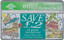 Telecartes Royaume-uni  Save  L 2   Bt Phonecard    Onfamily Fun Days Out With This Card See Reverse For Details - A Identifier