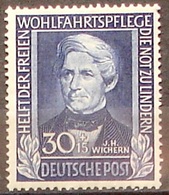 Allemagne Germany BRD 1949: Johann Hinrich Wichern (1808-1881) Michel-No. 120 * Falzspur MLH (Michel 70.00 Euro Für **) - Theologen