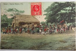 C. P. A. Couleur : FIDJI , FIJI : Native Dance, Stamp In 1903 - Fidji