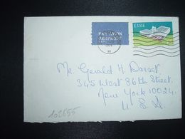 LETTRE Par Avion Pour USA TP IRISH PAVILION 1/5 OBL.MEC.7 VIII 1954 BAILE ATHA - Covers & Documents