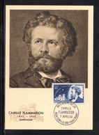 " CAMILLE FLAMMARION  " Sur Carte Maximum De 1956. N° YT 1057 Voir Les 2 Scans. Parfait état CM - 1950-1959