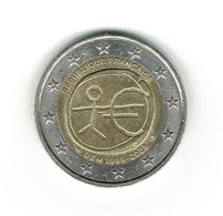 FRANCE 2009 CIRCULEE / 1 Pièce Commémorative De 2 Euros UEM 1999-2009  / Usage Courant - Frankrijk