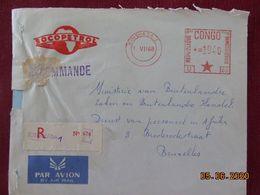 Lettre Du Congo De 1968 Pour Bruxelles Avec EMA En Recommandé - Briefe U. Dokumente