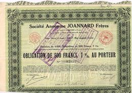 Titre Ancien -  Société Anonyme Joannard Frères - Obligation De 1928 - - Textile