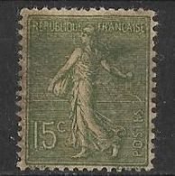 France - 1906 - Type Semeuse Lignée 15 C. Vert-gris - Y&T N° 130j (papier GC) Type IV Neuf ** (gomme D'origine) - Neufs