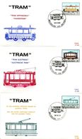 14183002 BE 19830212 Bx; Tram Trolley; 3 Fdc Cob2079-81 - 1981-1990