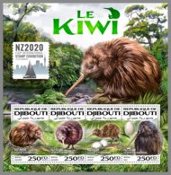 DJIBOUTI 2020 MNH The Kiwi Birds Vögel Oiseaux M/S - OFFICIAL ISSUE - DHQ2020 - Kiwi