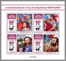 TOGO 2020 MNH Henry Dunant Red Cross M/S - OFFICIAL ISSUE - DHQ2022 - Henry Dunant
