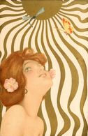 Raphael KIRCHNER * Illustrateur Art Nouveau Jugendstil * Femme Papillon Libellule * Dorures * Butterfly - Kirchner, Raphael