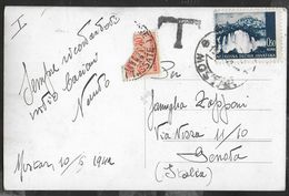 STORIA POSTALE REGNO - CARTOLINA FORMATO PICCOLO DA MOSTAR 10.05.1942 OER GENOVA -TASSATA ALL'ARRIVO - Other & Unclassified