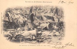 SAINT-PIERRE- RUINES DE SAINT-PIERRE- MARTINIQUE- LES ATELIERS DE FONDERIE , APRES LE 8 MAI 1902 - Andere & Zonder Classificatie