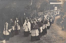 01-ARS- CARTE-PHOTO- TRIDUUM DES 2/2/4/ AOUT 1905- PROCESSION SOLENNELLE - Ars-sur-Formans