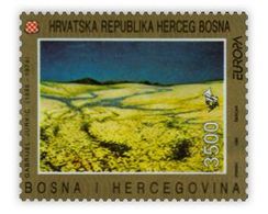 EUROPE 1993 - Croatian Modern Art - Plateau In Bloom, N° 8, Croat Post Mostar, Bosnia And Herzegovina, MNH - Bosnien-Herzegowina