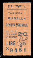Biglietto Ordinario Molfetta -Genova P.P. - Europa