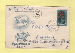 Israel - FDC - 1953 - Destination Suisse - Anemones - Cartas & Documentos